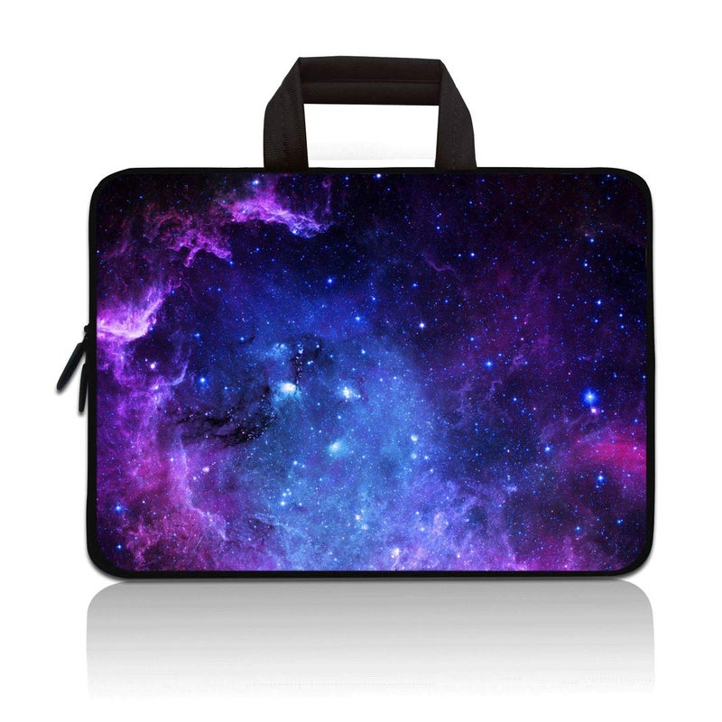 حقيبة حمل لابتوب 11" 11.6" 12" 12.1" 12.5" بوصة - حقيبة Chromebook - حقيبة Notebook - حقيبة Ultrabook - غطاء تابلت - غلاف نيونبرين يناسب Apple MacBook Air وSamsung وGoogle وAcer وHP وDELL وLenovo وAsus (مجرة بنفسجية)